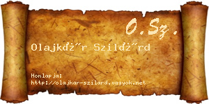 Olajkár Szilárd névjegykártya